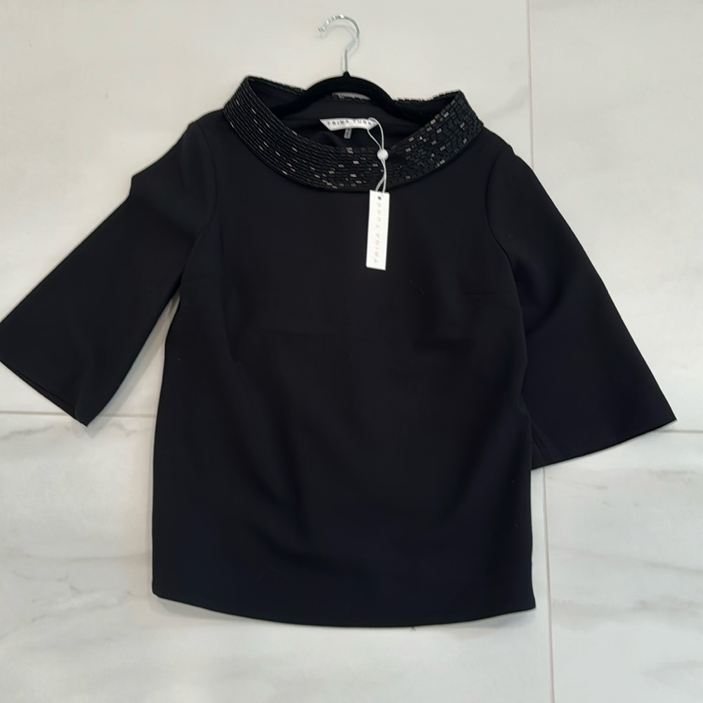 NWT medium Trina Turk black top
